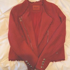 Blanc tweed moto jacket